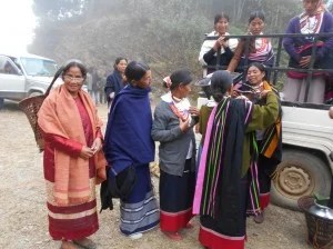 Kong Melina Syiemlieh with fellow farmers from Nagaland at the Biodiverity Fest celebrated in the Phek District.