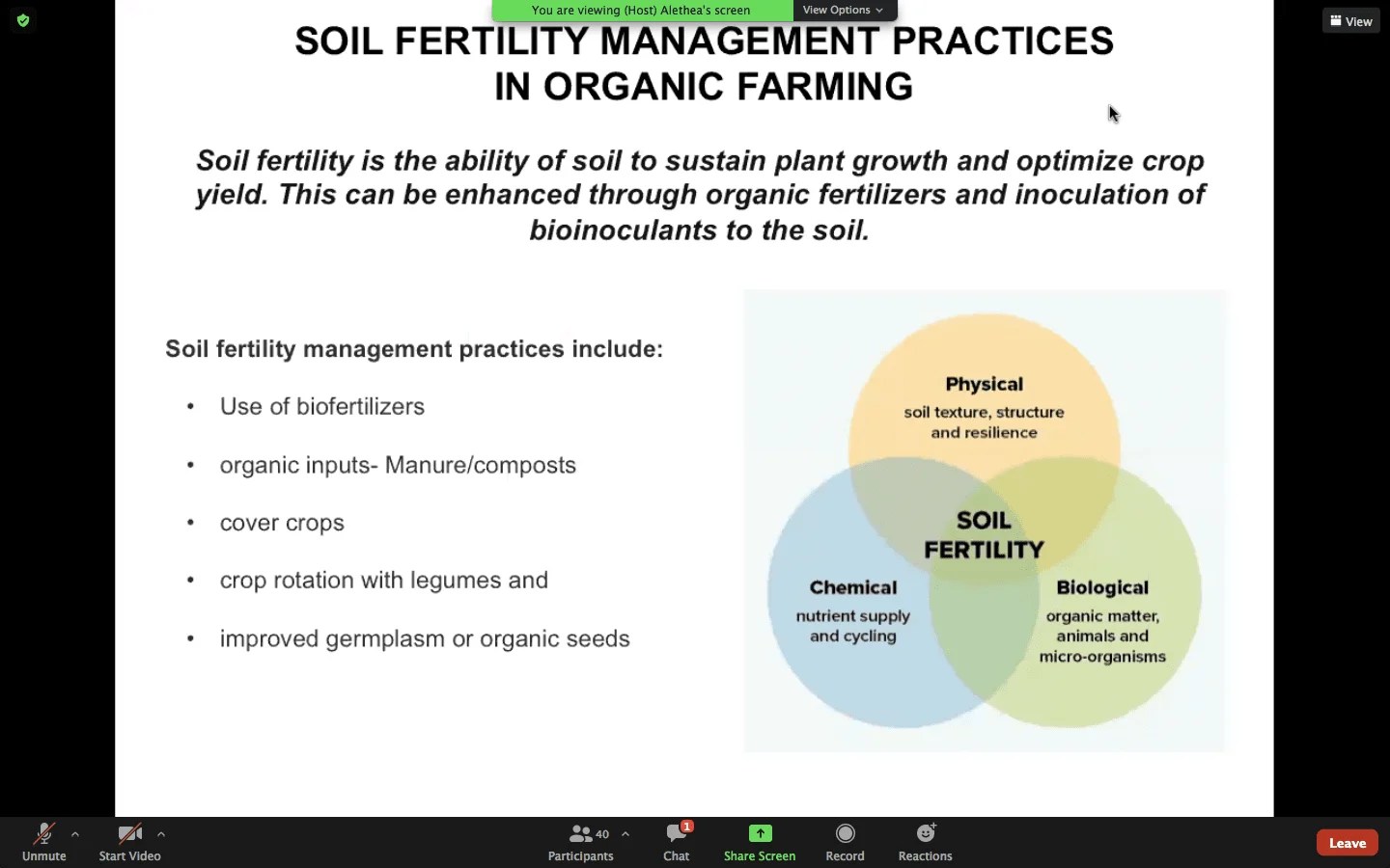 A presentation on Soil Fertility by Thomas Iangjuh (Junior Scientist, Bio Resource Development Centre, Shillong, Meghalaya)
